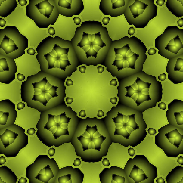 Illustration numérique, géométrique abstrait kaléidoscope coloré motif symétrique avec effet dégradé. Vintage beau fond décoratif - Photo, image