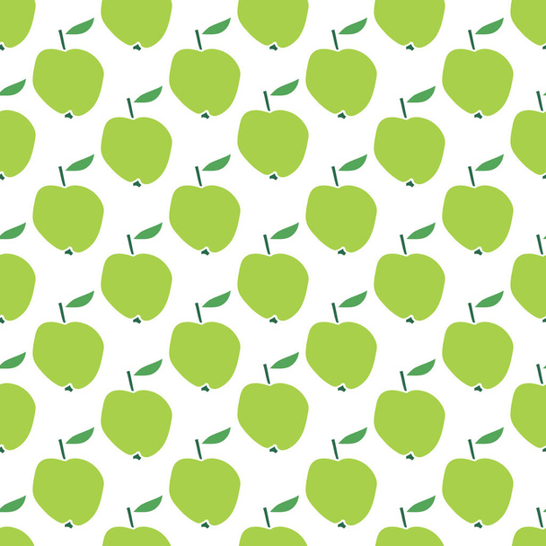 Apple seamless pattern. Fruit background. Vector illustration.  - Vektör, Görsel