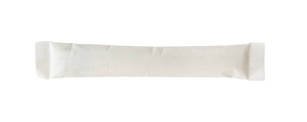 sachet blanc blanc blanc paquet de sucre isolé sur fond blanc - Photo, image