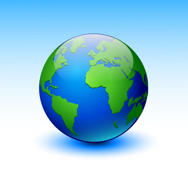 Globe on a blue background. Vector illustration. - Vecteur, image