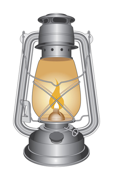 Vintage Oil Lamp or Lantern - Vector, afbeelding
