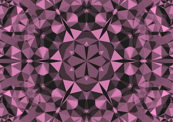 Fondo rosa decorativo vintage con patrón simétrico caleidoscópico abstracto geométrico - Foto, imagen
