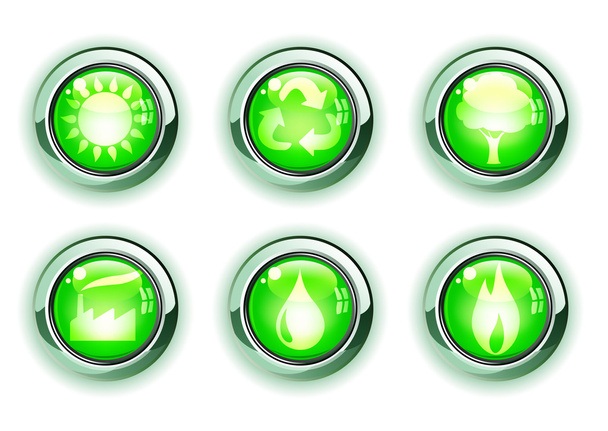 Green ecologe icons - Fotoğraf, Görsel