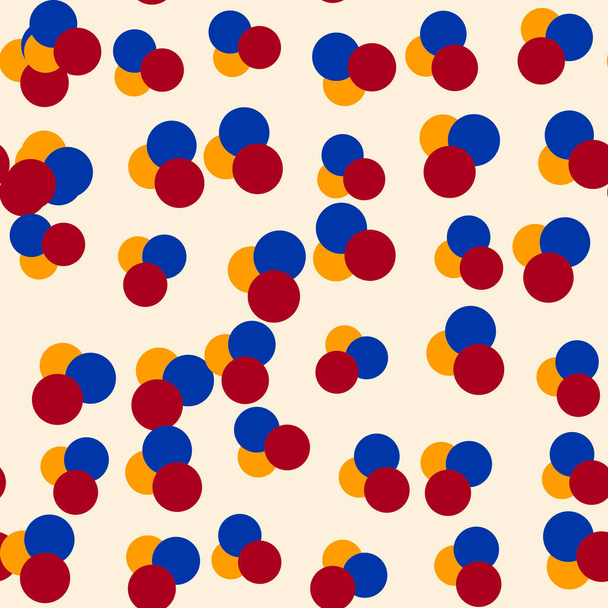 Abstracte naadloze patroon met kleurrijke chaotische kleine cirkels. Oneindigheid rommelig geometrisch patroon. Vectorillustratie.   - Vector, afbeelding