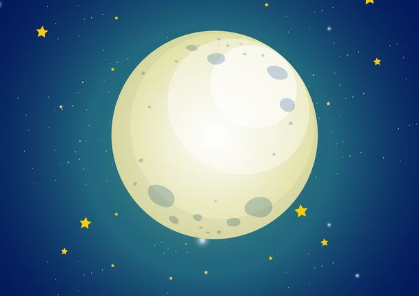 ένας ουρανός με αστέρια και ένα φεγγάρι - Διάνυσμα, εικόνα