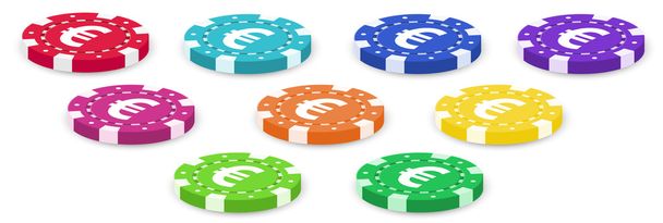 Kleurrijke poker chips - Vector, afbeelding