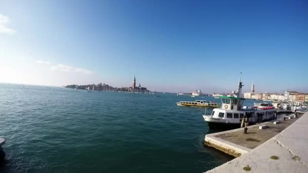 boat crossing adriatic sea from one Venice island to another - Footage, Video