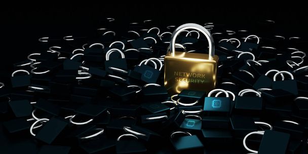 Кібербезпека Концепція захисту даних бізнес-захисту конфіденційності. Безпека мережі. - Фото, зображення