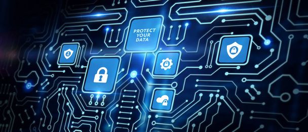 Datenschutzkonzept für Unternehmen im Bereich Cyber-Sicherheit. Schützen Sie Ihre Daten. - Foto, Bild