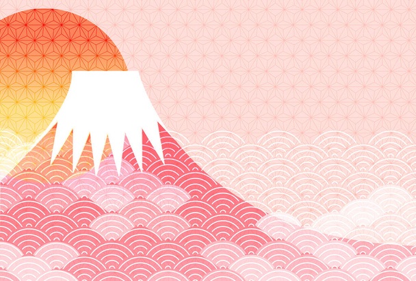 Mt. Fuji carte du Nouvel An fond de motif japonais - Vecteur, image