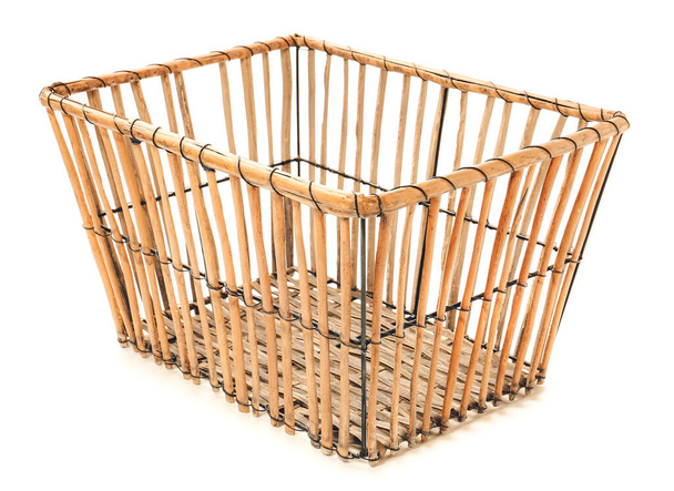 Wicker basket on white background - Photo, Image