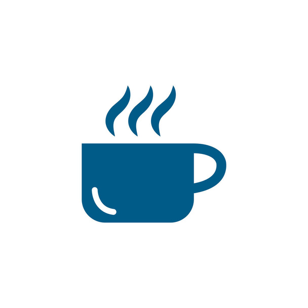 Coffee Cup Blue Icon On White Background. Blue Flat Style Vector Illustration. - Vector, Image
