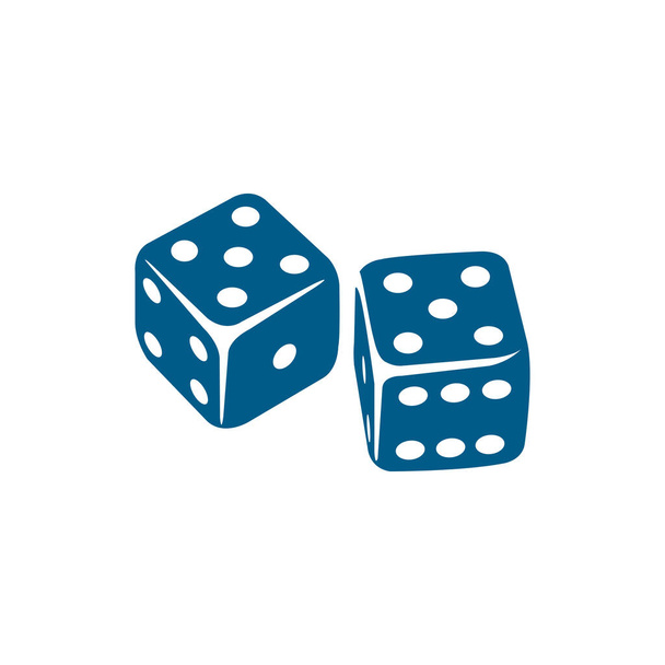 Casino Dice Blue Icon On White Background. Blue Flat Style Vector Illustration. - Vector, Image