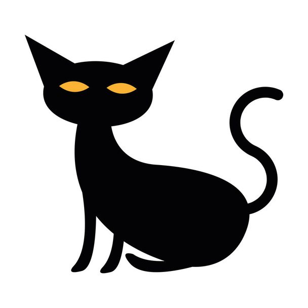 Halloween gato dibujos animados vector de diseño - Vector, imagen