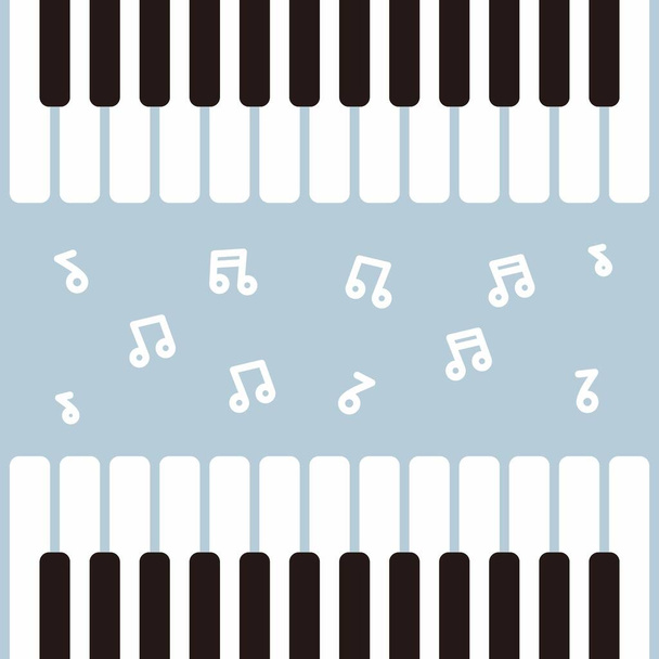キーボードピアノノートオブジェクトと音楽ノート背景イラストベクトル - ベクター画像