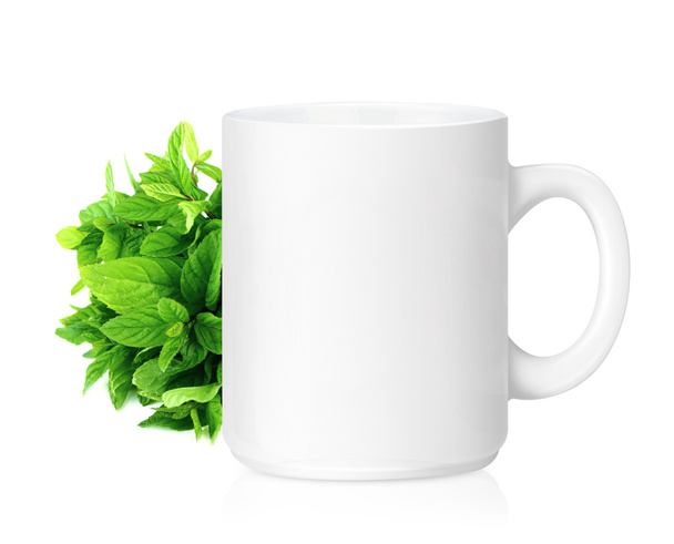 White ceramic mug - Фото, изображение