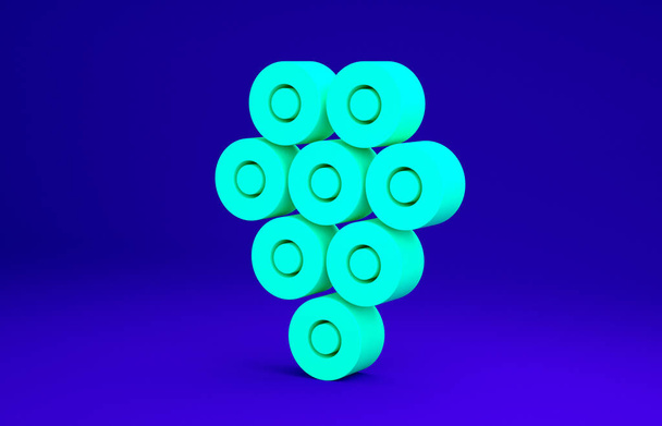 Green Caviar icon isolated on blue background. Minimalism concept. 3d illustration 3D render - Photo, Image