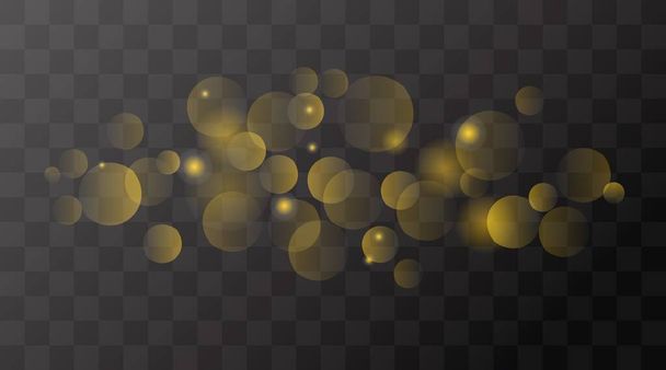 Abstract background with Bokeh light effect. Night bright texture golden or silver glitter. Festive vector sparkling luminous magical dust particles for Christmas concept vector illustration. - Vector, Image