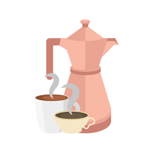 tazas de café y diseño de vector de olla - Vector, Imagen