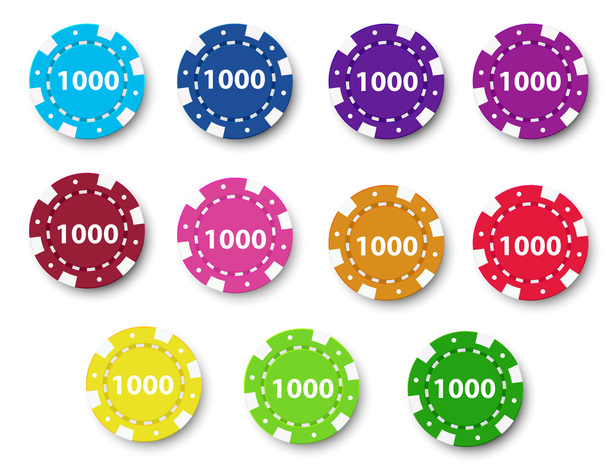 Un grupo de fichas de poker
 - Vector, imagen