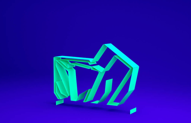 Muzeum Green Royal Ontario w Toronto, Kanada ikona odizolowana na niebieskim tle. Koncepcja minimalizmu. Ilustracja 3D 3D renderowania - Zdjęcie, obraz
