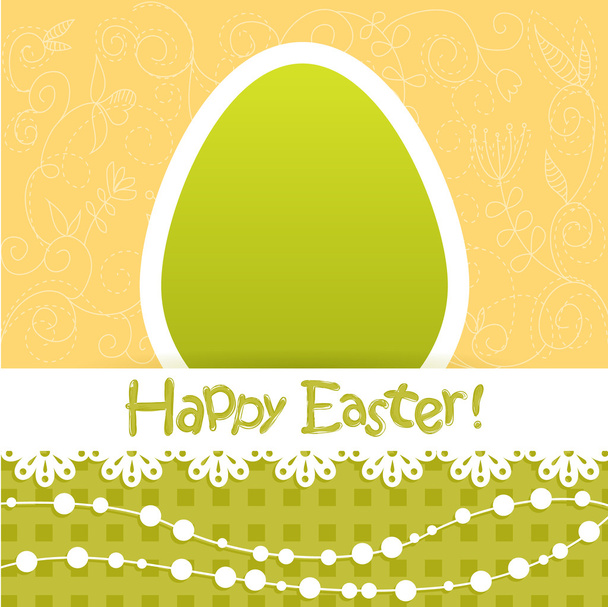 Easter egg floral card - Vecteur, image