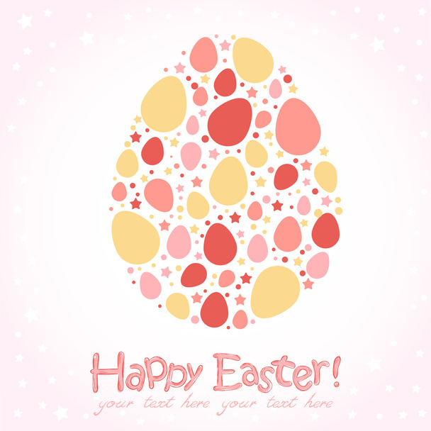 Easter egg stylized cute greeting - Vecteur, image