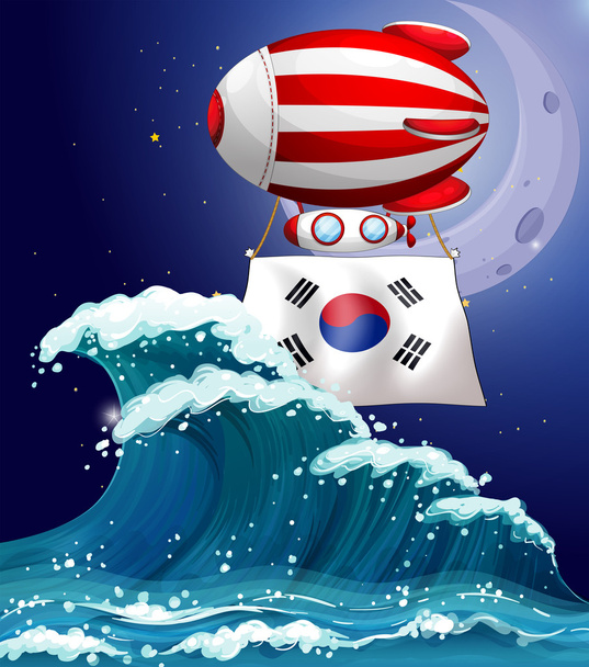 韓国フラグを浮動バルーン - ベクター画像