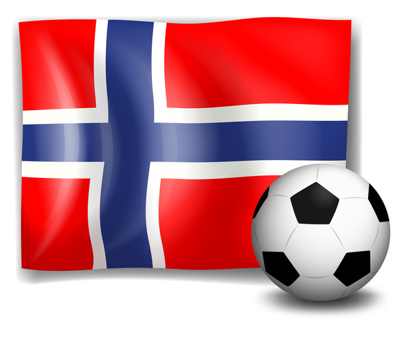 Le drapeau de la Norvège avec un ballon de football
 - Vecteur, image