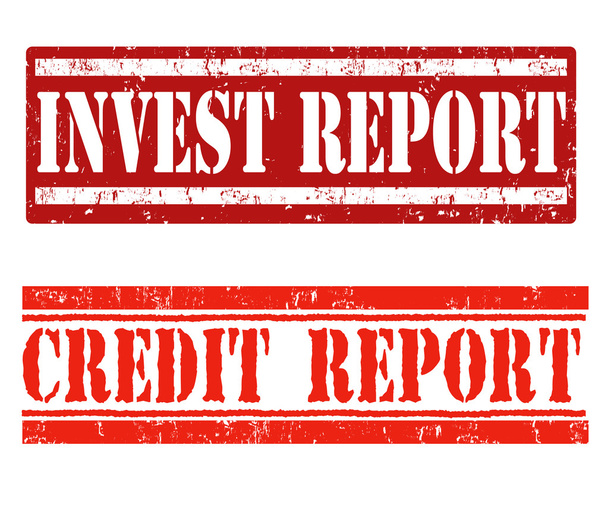 Invest report and credit report stamps - Vector, Image