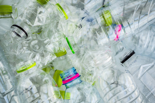 plastic bottles recycling background concept - Photo, Image