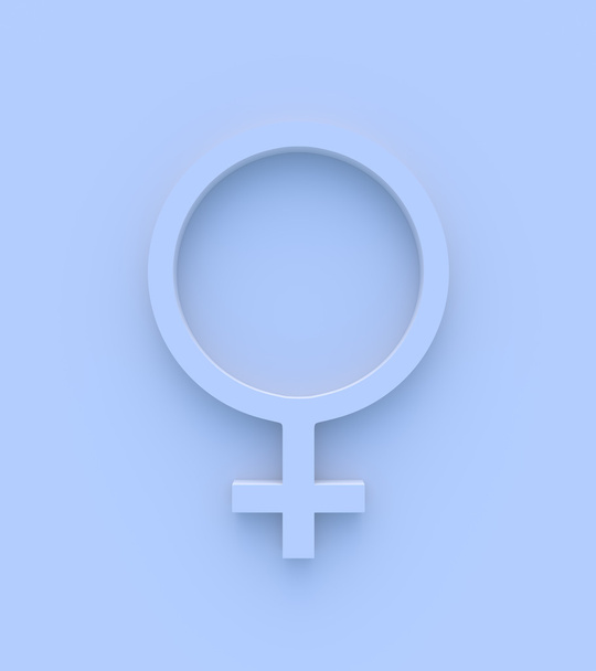 Female gender symbol in blue. - Photo, Image