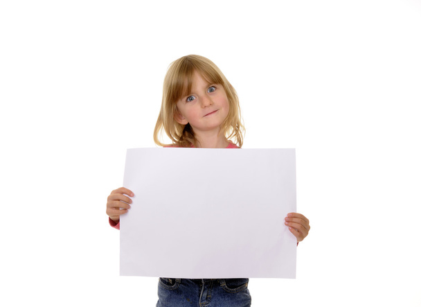 Girl with white paper - Photo, image