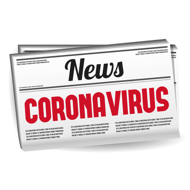 コロナウイルスCOVID-19ニュース。新聞用ウイルスベクター｜ESP10. - ベクター画像