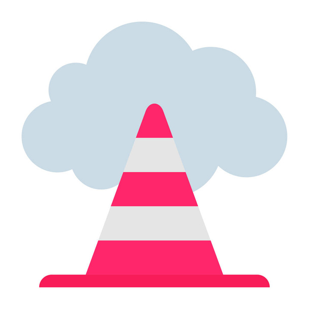 Cloud Stop - Flat color icon. - Vector, Image