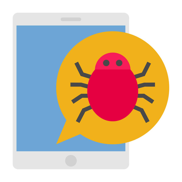 Mobile Virus - Flat color icon. - Vector, Image