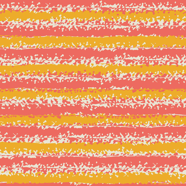 Moderne Grunge gestreifte Vektor nahtlose Muster Hintergrund. Hintergrund der horizontalen malerischen Streifen von rosa und orange. Zeichenstift-Effekt. Lineare geometrische Wiederholung für Wellness, Sommerkonzept - Vektor, Bild