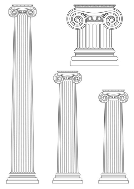Set of ionic column - Vector, Image