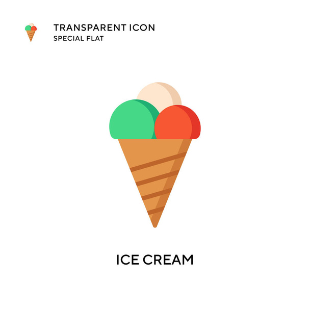 Ice cream vector icon. Flat style illustration. EPS 10 vector. - Vector, Image