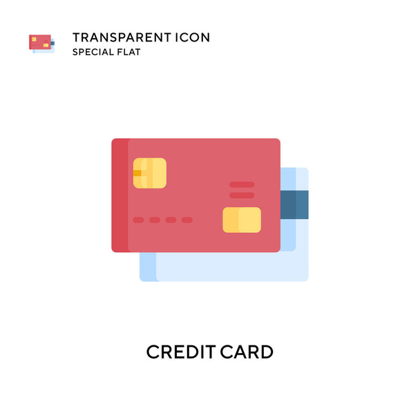 Credit card vector icon. Flat style illustration. EPS 10 vector. - Vector, Image