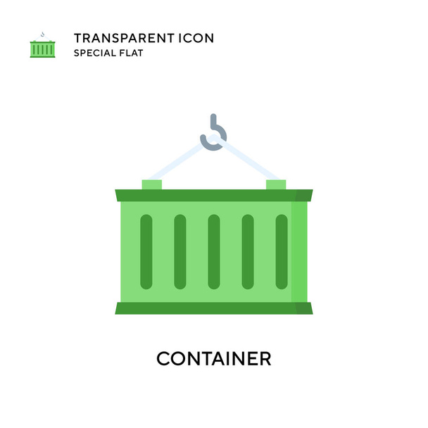 Container vector icoon. Platte stijl illustratie. EPS 10-vector. - Vector, afbeelding