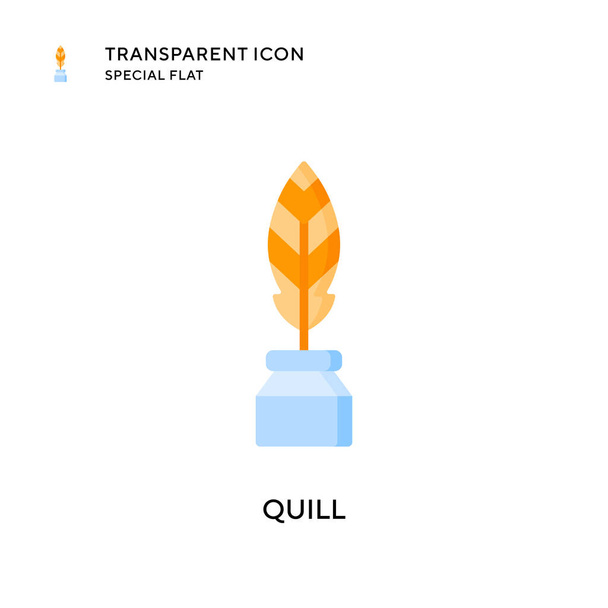 Quill vector icon. Flat style illustration. EPS 10 vector. - Vector, Image