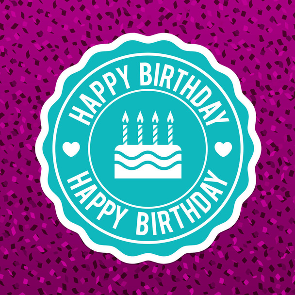 Happy Birthday Label Design. Eps10 Vector. - Vector, Image