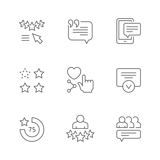 Set line icons of testimonials - Vector, Image