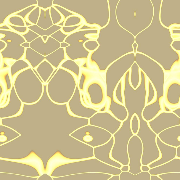Płynny abstrakcyjny wzór w kolorach beżowym i żółtym - Zdjęcie, obraz