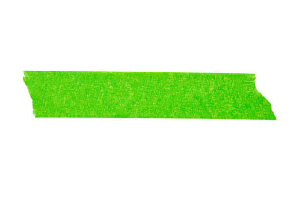 Πράσινη κολλητική ταινία χαρτιού που απομονώνεται σε λευκό φόντο - Φωτογραφία, εικόνα