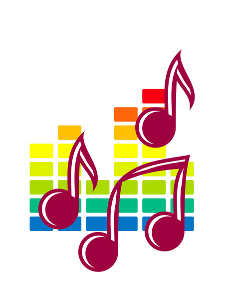 Festival or party icon with music notes - Vector, Image