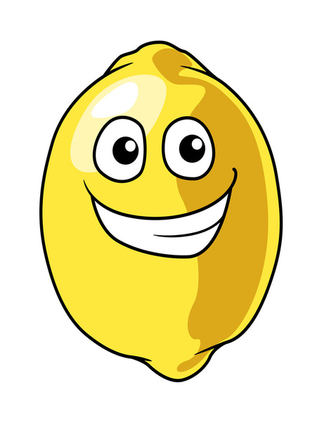 Cheeky happy smiling yellow lemon fruit - Vector, afbeelding