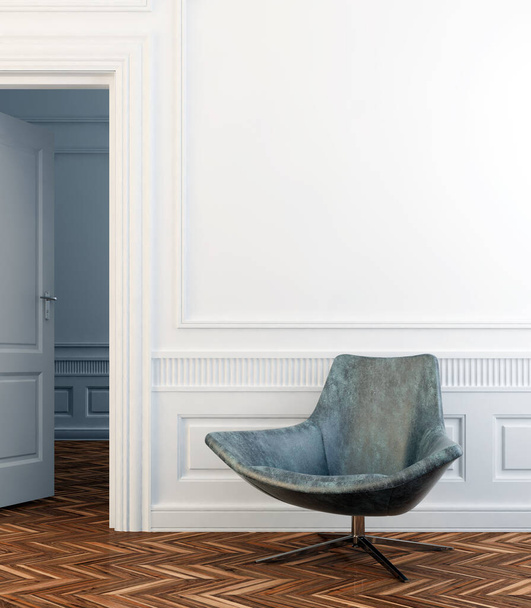 Large luxury modern bright interiors Living room mockup illustration 3D rendering computer digitally generated image - Φωτογραφία, εικόνα