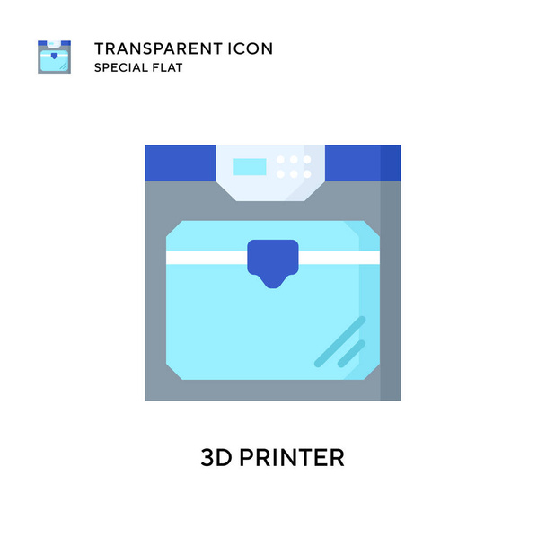 3Dプリンターのアイコン。フラットスタイルのイラスト。EPS 10ベクトル. - ベクター画像